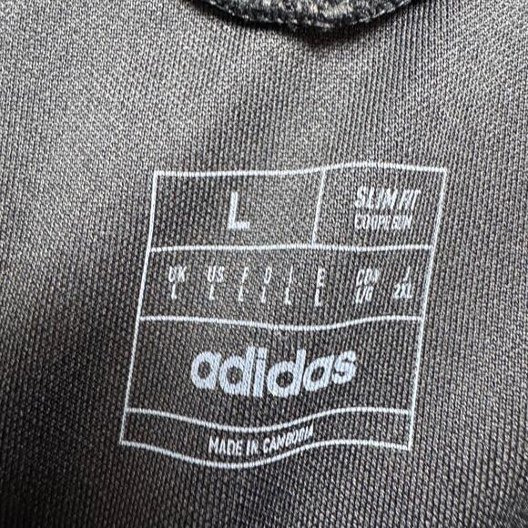 Adidas Men's Track Jacket Large Athletic Full Zip Black - Picture 8 of 10